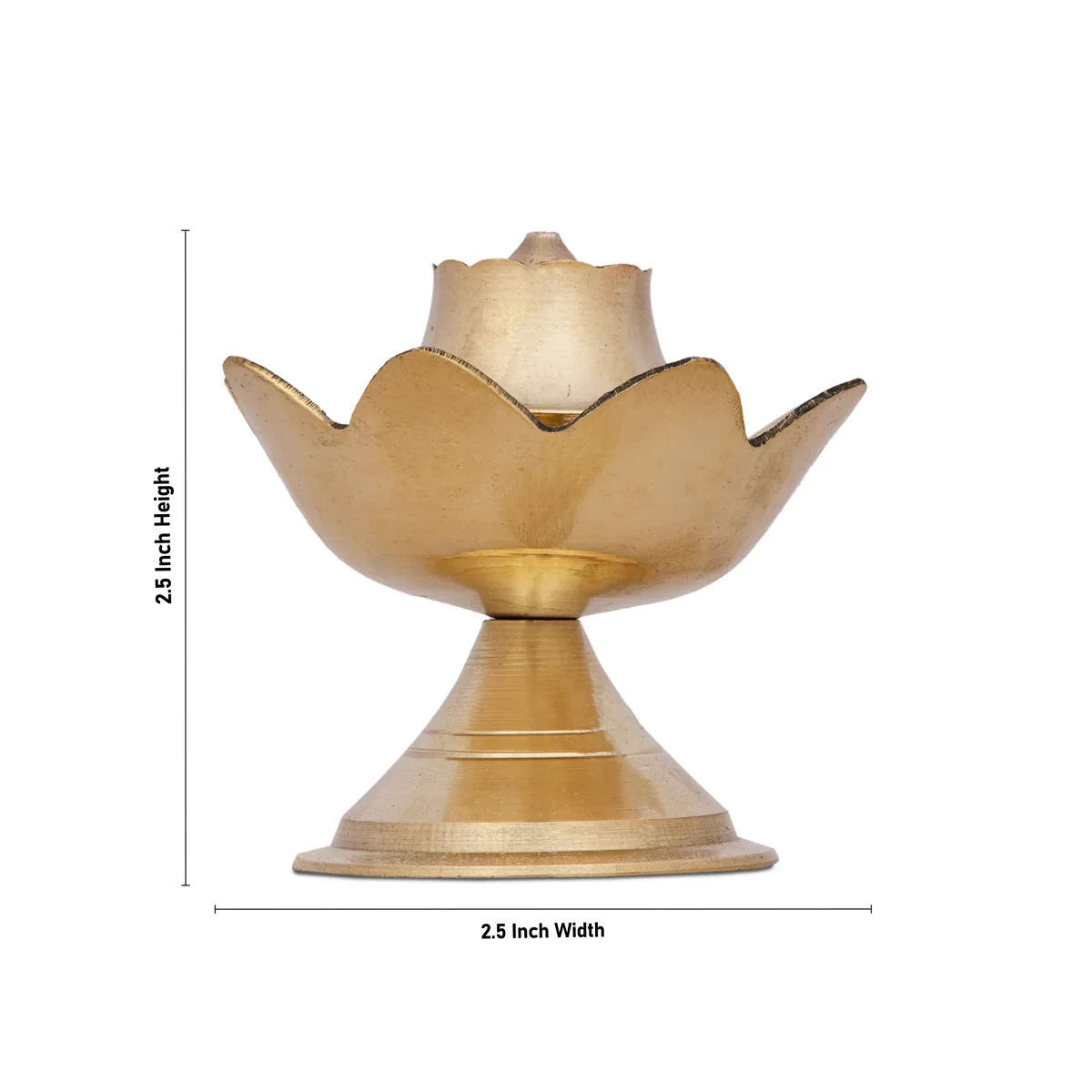 Agarbathi Stand - 2.5 x 2.5 Inches | Lotus Design Brass Incense Holder for Pooja/ 50 Gms Approx - Image 4