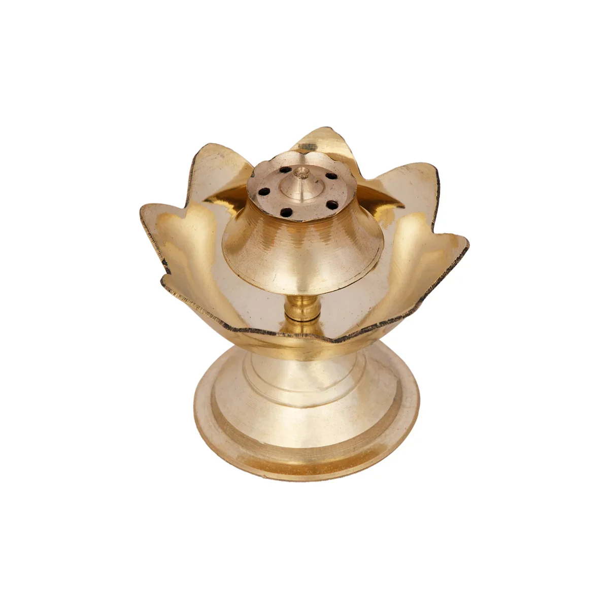 Agarbathi Stand - 2 x 2.5 Inches | Lotus Design Brass Incense Holder for Pooja/ 60 Gms Approx - Image 2
