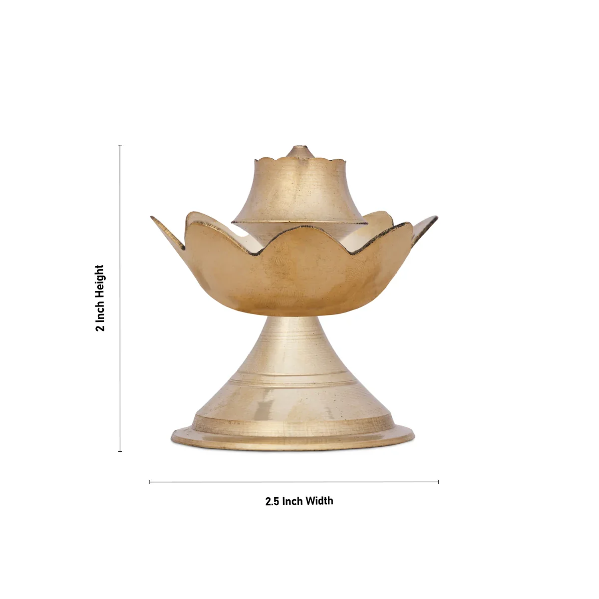 Agarbathi Stand - 2 x 2.5 Inches | Lotus Design Brass Incense Holder for Pooja/ 60 Gms Approx - Image 4