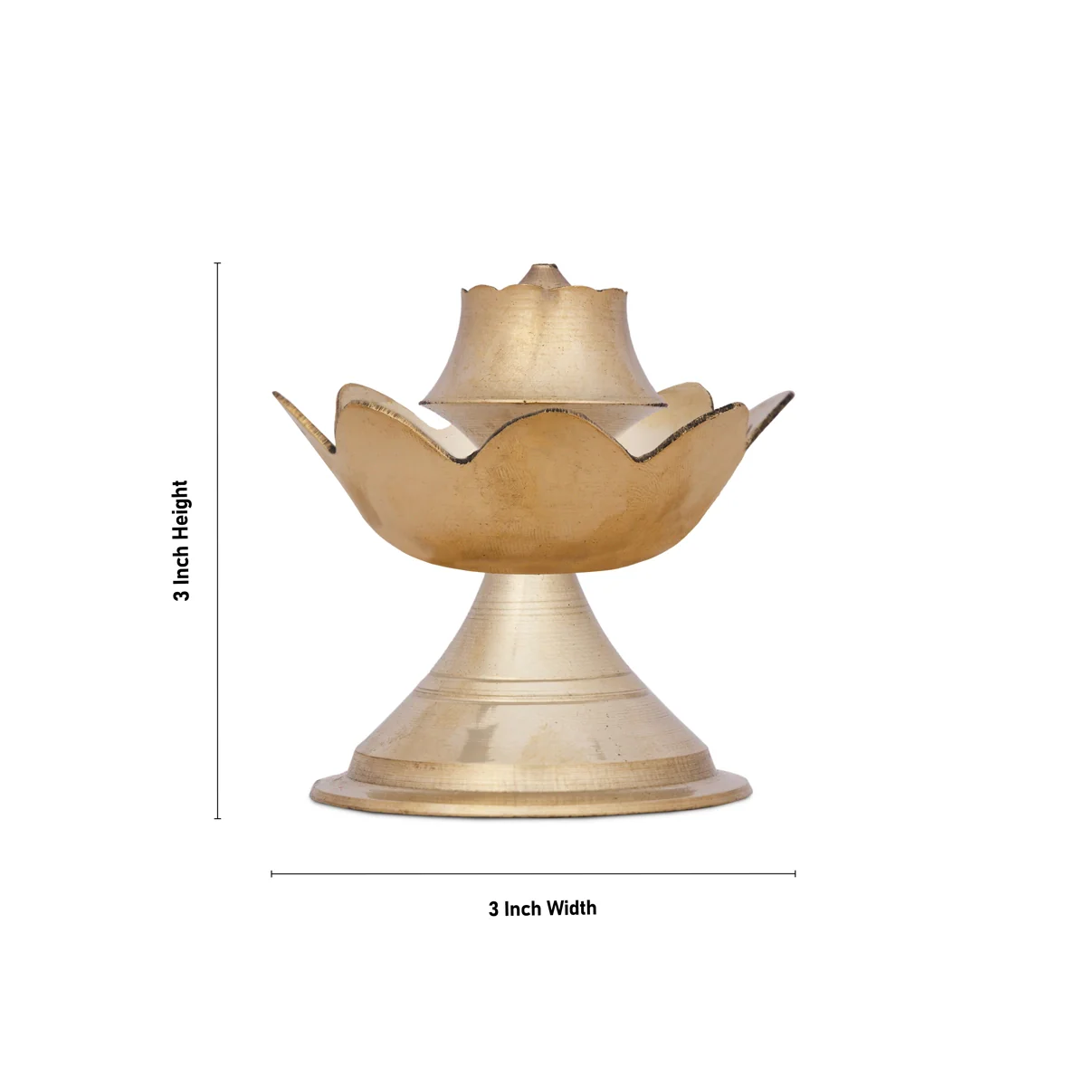Agarbathi Stand - 3 x 3 Inches | Lotus Design Incense Stick Holder/ Brass Agarbathi Holder for Pooja - Image 3