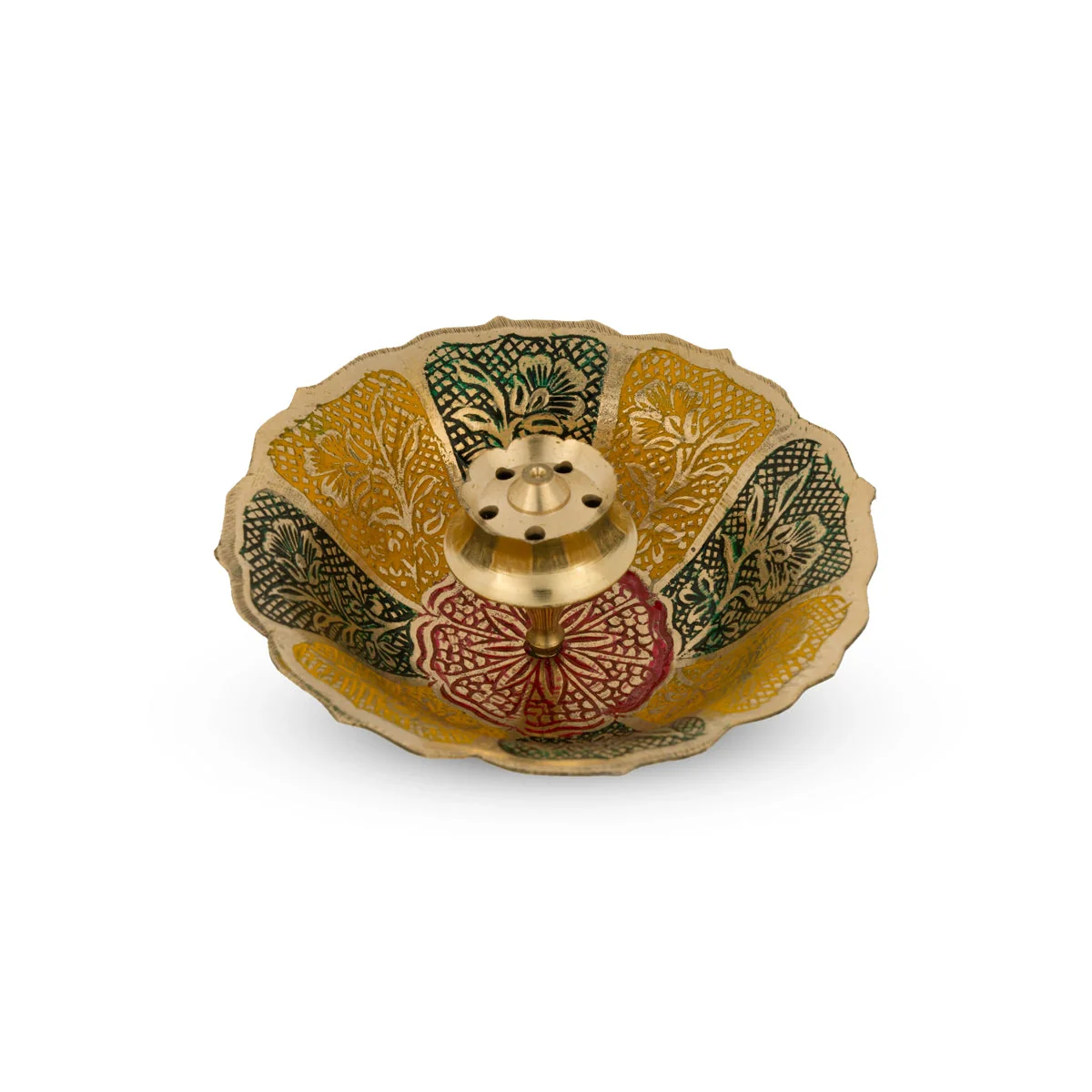Agarbathi Stand With Bowl - 1.5 x 4 Inches | Oothupathi Stand/ Brass Incense Stick Holder for Pooja - Image 3