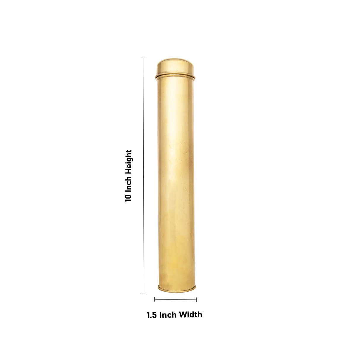 Agarbathi Stand With Lid - 10 x 1.5 Inches | Pipe Shape Incense Stick Holder/ Brass Agarbathi Holder for Pooja - Image 2