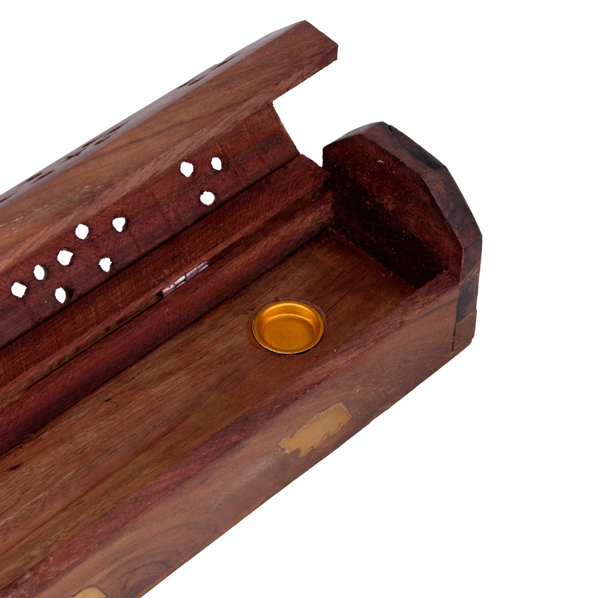 Agarbatti Stand - 2 x 12 Inches | Wooden Incense Holder/ Elephant Inlaid Design Agarbathi Box for Pooja - Image 3