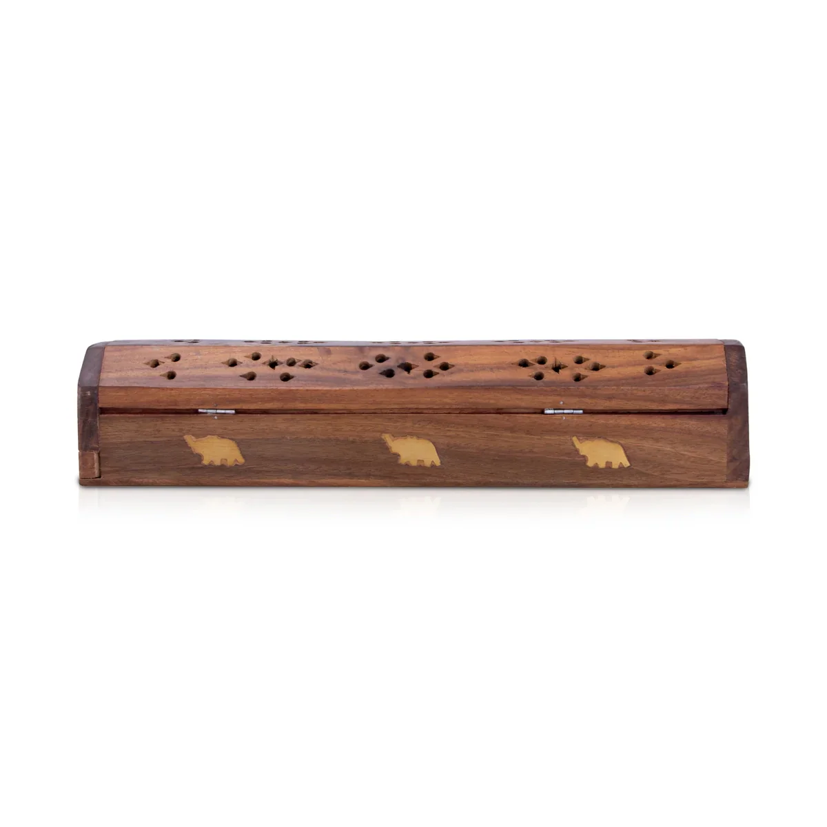 Agarbatti Stand - 2 x 12 Inches | Wooden Incense Holder/ Elephant Inlaid Design Agarbathi Box for Pooja - Image 5