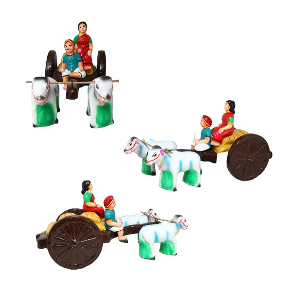 Agriculture Clay Golu Bommai Set - 5 x 2.5 Inches | Giri Golu Doll/ Navaratri Golu Bomma/Gombe - Image 2