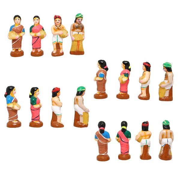Agriculture Clay Golu Bommai Set - 5 x 2.5 Inches | Giri Golu Doll/ Navaratri Golu Bomma/Gombe - Image 5