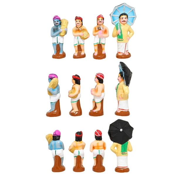 Agriculture Clay Golu Bommai Set - 5 x 2.5 Inches | Giri Golu Doll/ Navaratri Golu Bomma/Gombe - Image 6