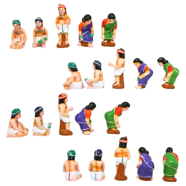 Agriculture Clay Golu Bommai Set - 5 x 2.5 Inches | Giri Golu Doll/ Navaratri Golu Bomma/Gombe - Image 7