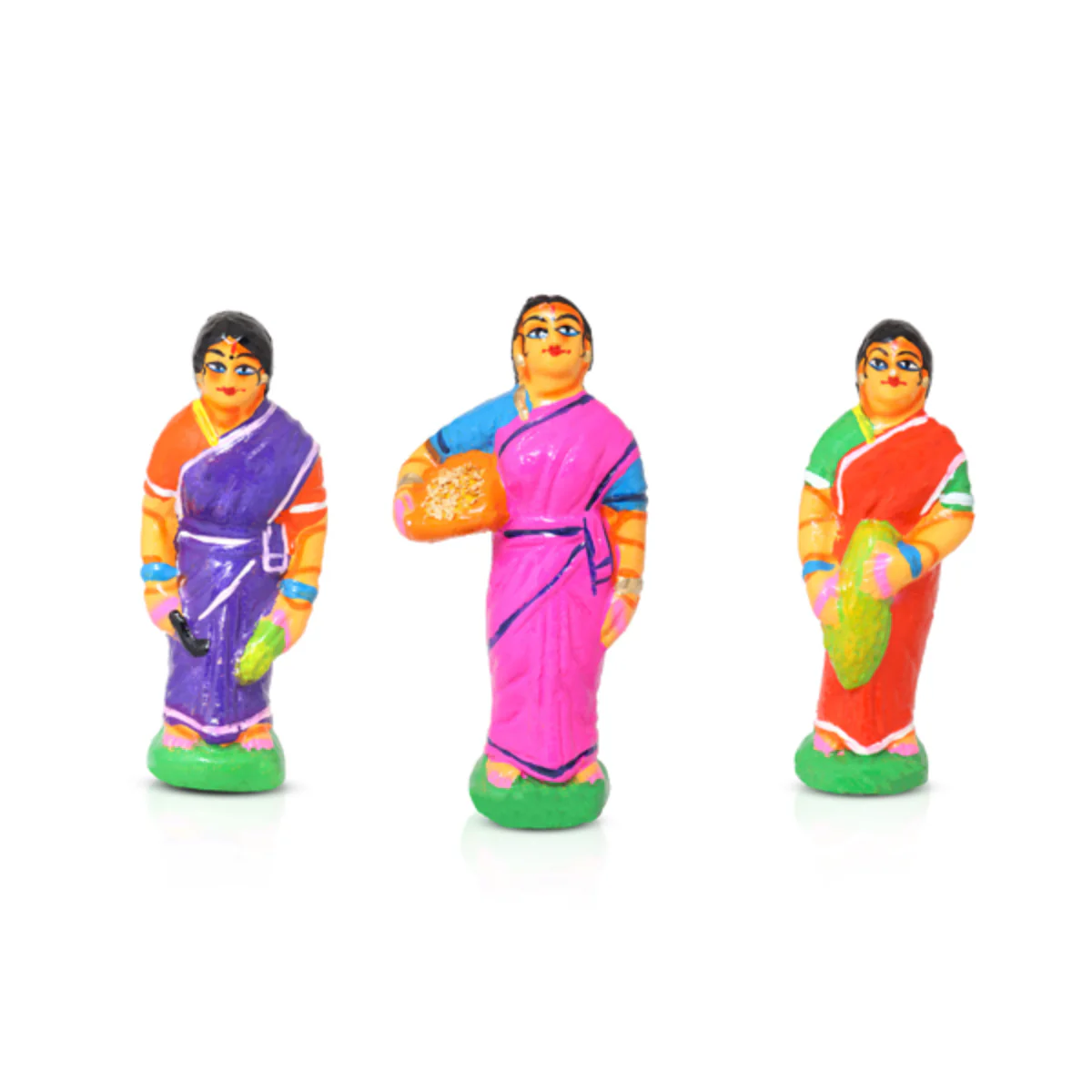 Agriculture Clay Golu Bommai Set - 7 x 7 Inches | Giri Golu Doll/ Navaratri Golu Bomma/Gombe/Bommai - Image 3