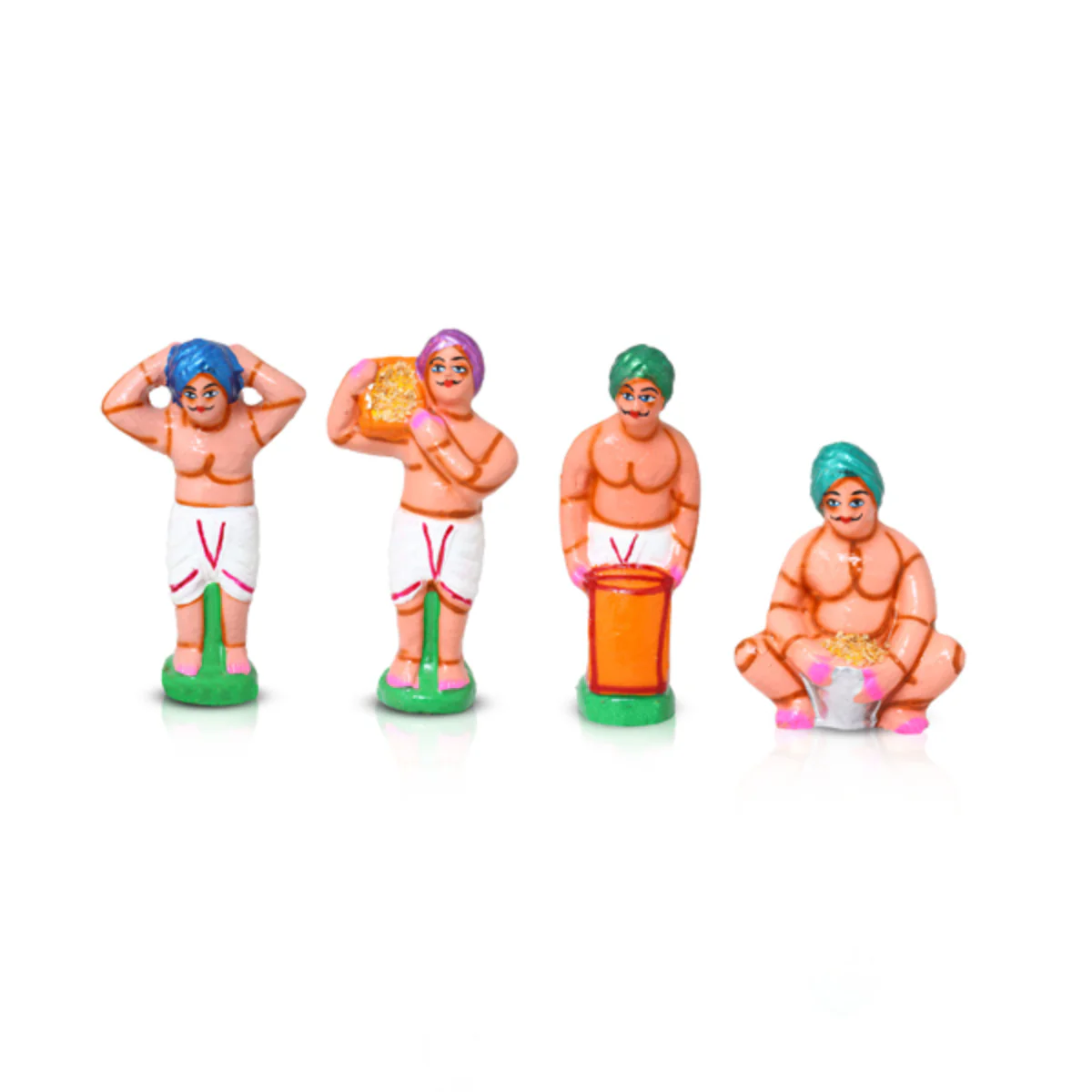 Agriculture Clay Golu Bommai Set - 7 x 7 Inches | Giri Golu Doll/ Navaratri Golu Bomma/Gombe/Bommai - Image 4