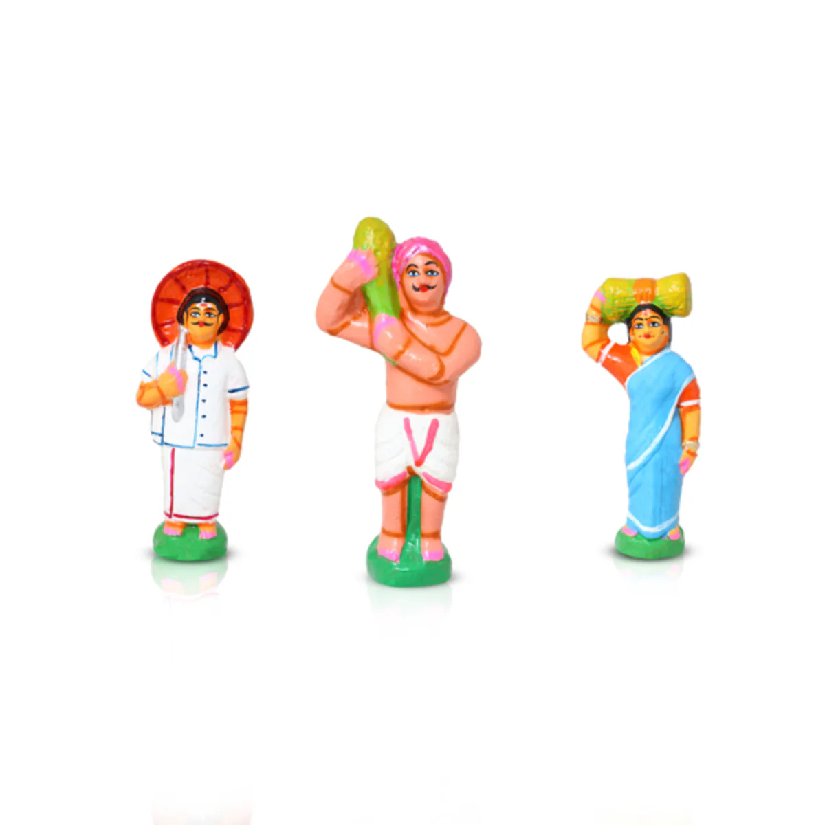 Agriculture Clay Golu Bommai Set - 7 x 7 Inches | Giri Golu Doll/ Navaratri Golu Bomma/Gombe/Bommai - Image 5