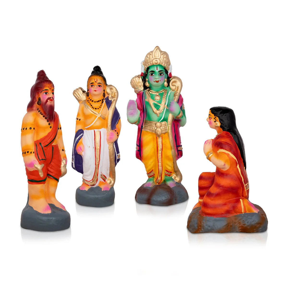 Ahalya Moksham Clay Golu Bommai Set - 9 x 3.5 Inches | Giri Golu Doll/ Navaratri Golu Bomma/Gombe/Bommai