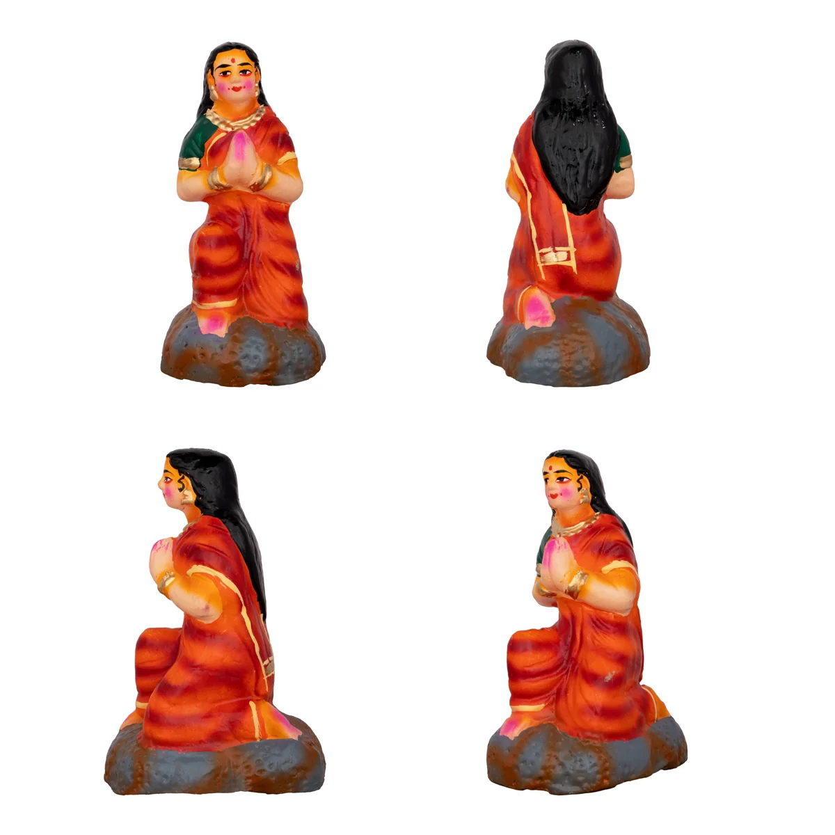 Ahalya Moksham Clay Golu Bommai Set - 9 x 3.5 Inches | Giri Golu Doll/ Navaratri Golu Bomma/Gombe/Bommai - Image 2