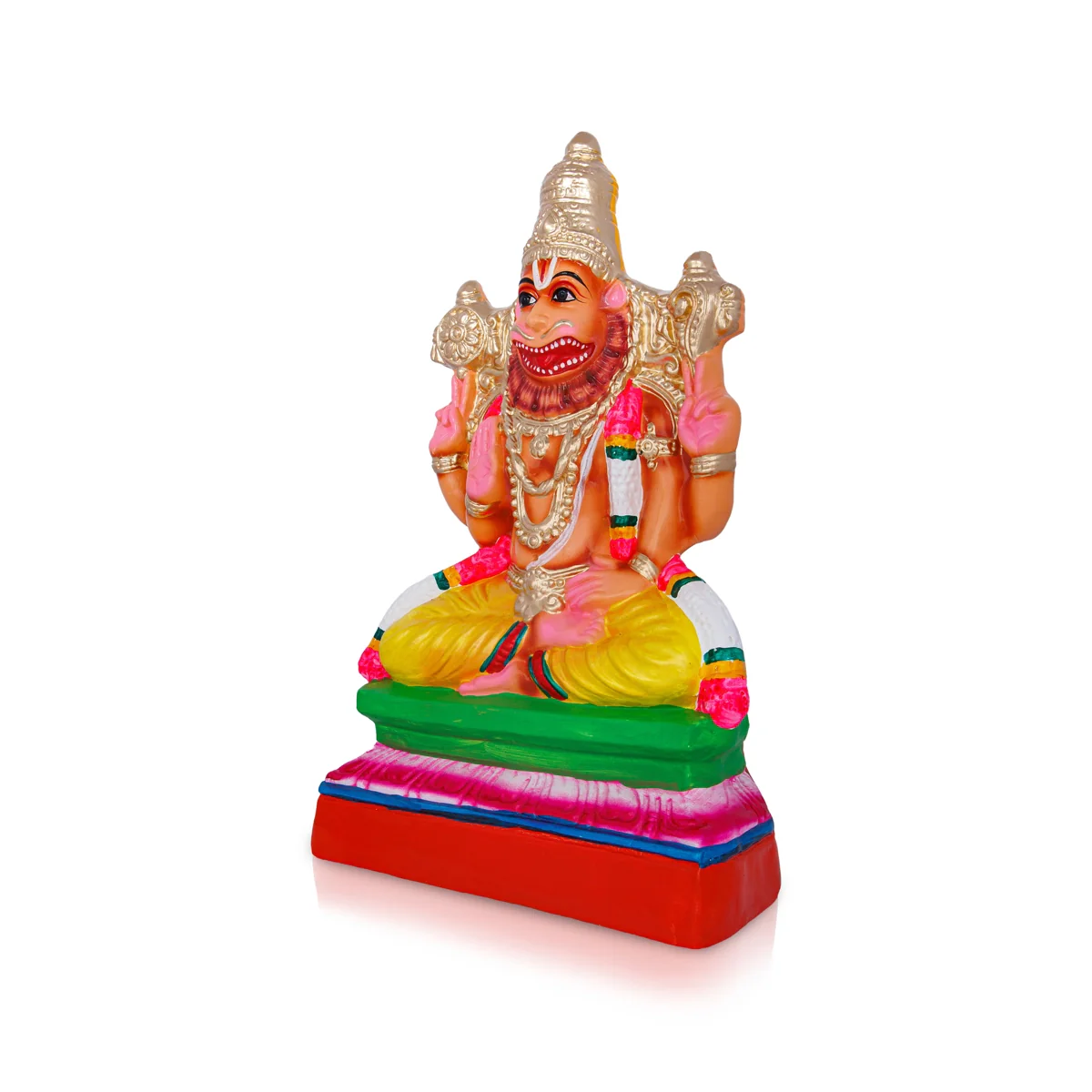 Ahobilam Narasimha Idol Clay Golu Bommai- 14 X 9 Inches | Navaratri Golu Gombe/ Giri Golu Doll/ Navratri Decor - Image 2