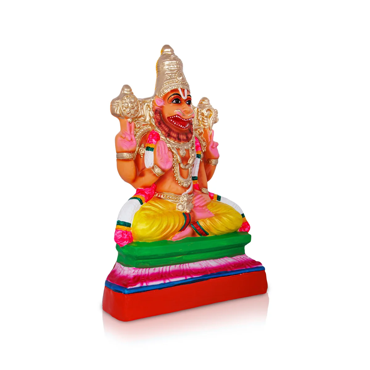 Ahobilam Narasimha Idol Clay Golu Bommai- 14 X 9 Inches | Navaratri Golu Gombe/ Giri Golu Doll/ Navratri Decor - Image 3