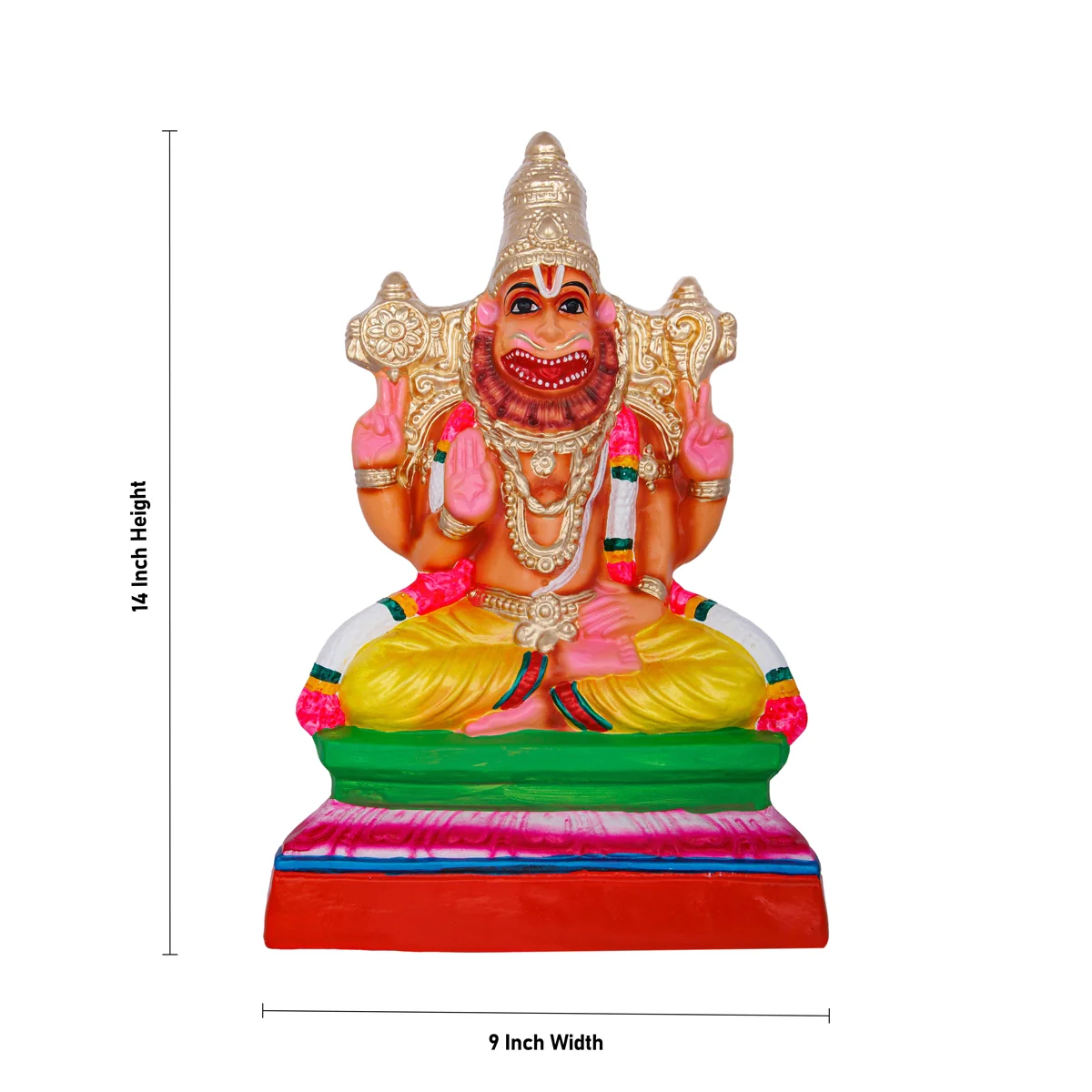 Ahobilam Narasimha Idol Clay Golu Bommai- 14 X 9 Inches | Navaratri Golu Gombe/ Giri Golu Doll/ Navratri Decor - Image 4
