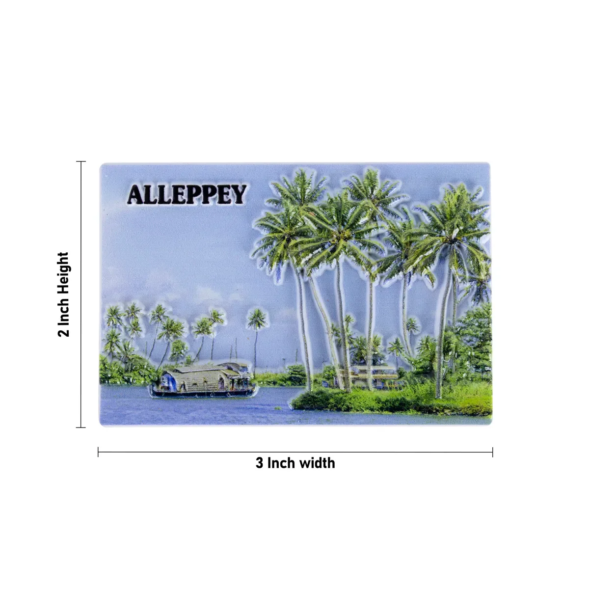 Alleppey Fridge Magnet - 3 X 2 Inches | Kerala Souvenir Magnet/ Refrigerator Magnet For Home Decor - Image 2