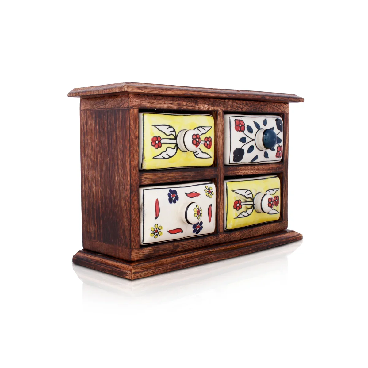Almirah with 4 Drawer - 10 x 6 Inches | Mini Wooden Box/ Storage Box for Home - Image 2