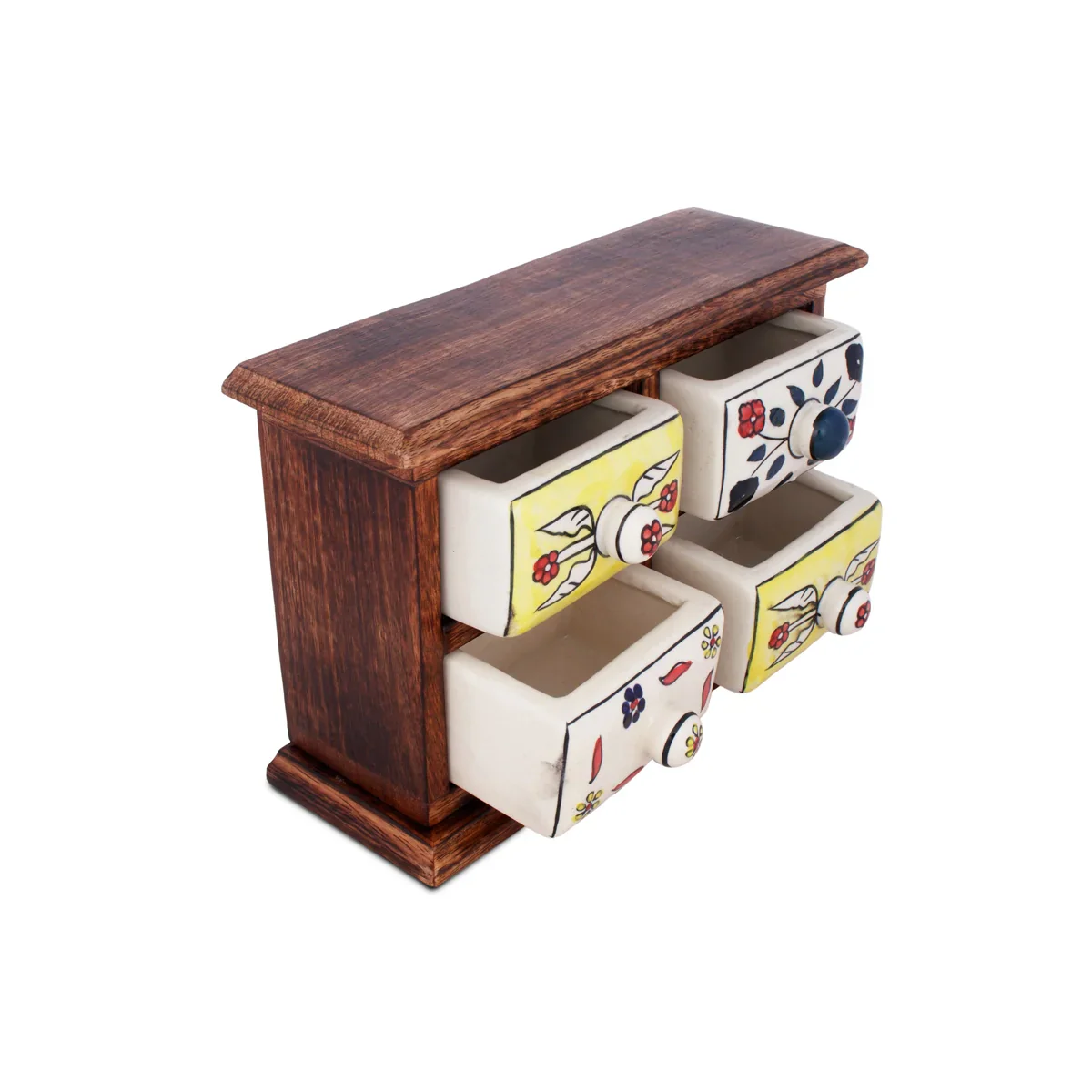 Almirah with 4 Drawer - 10 x 6 Inches | Mini Wooden Box/ Storage Box for Home - Image 4