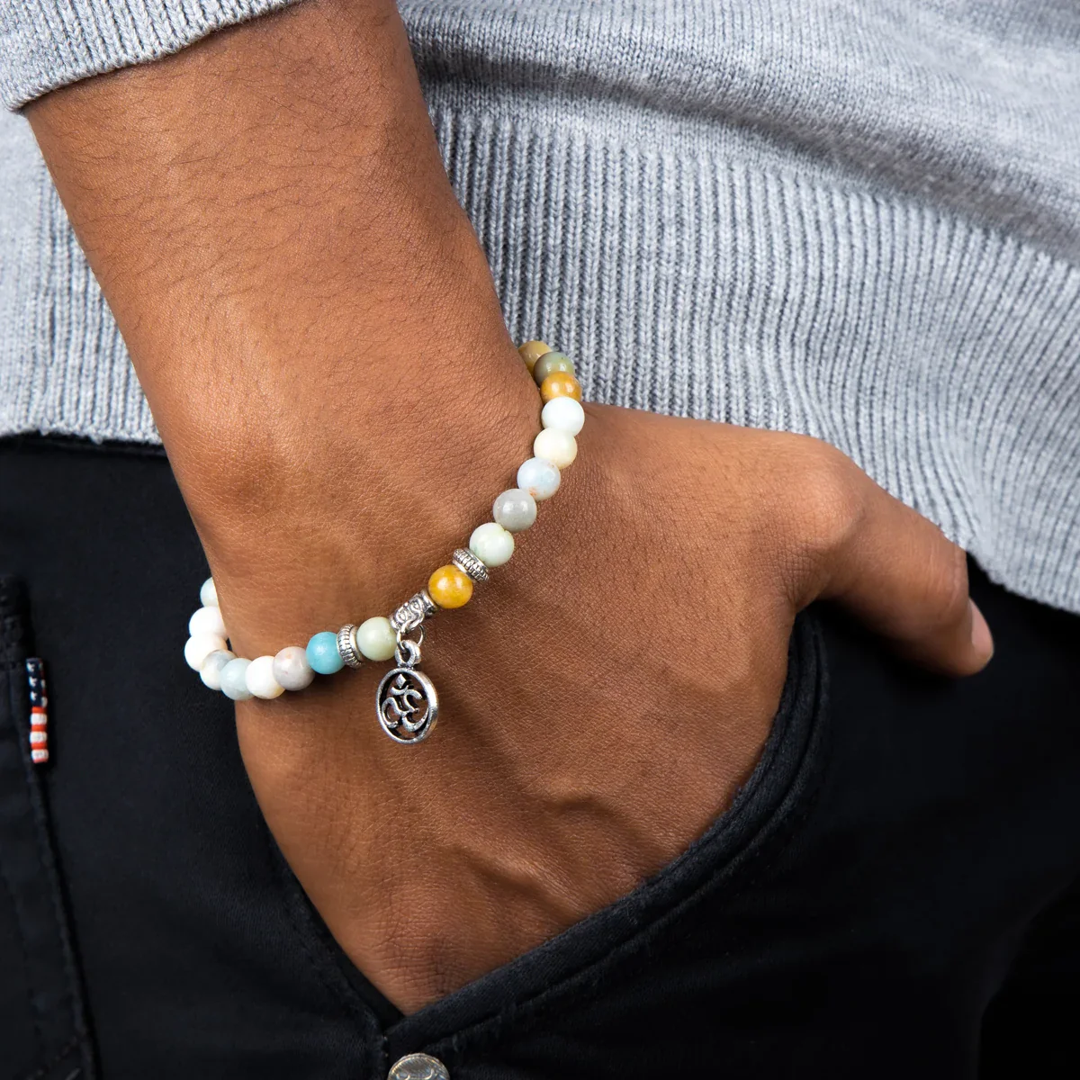 Amazonite Bracelet - 2.5 Inches | Amazonite Gemstone Bracelet/ Crystal Jewellery for Men & Women - Image 2