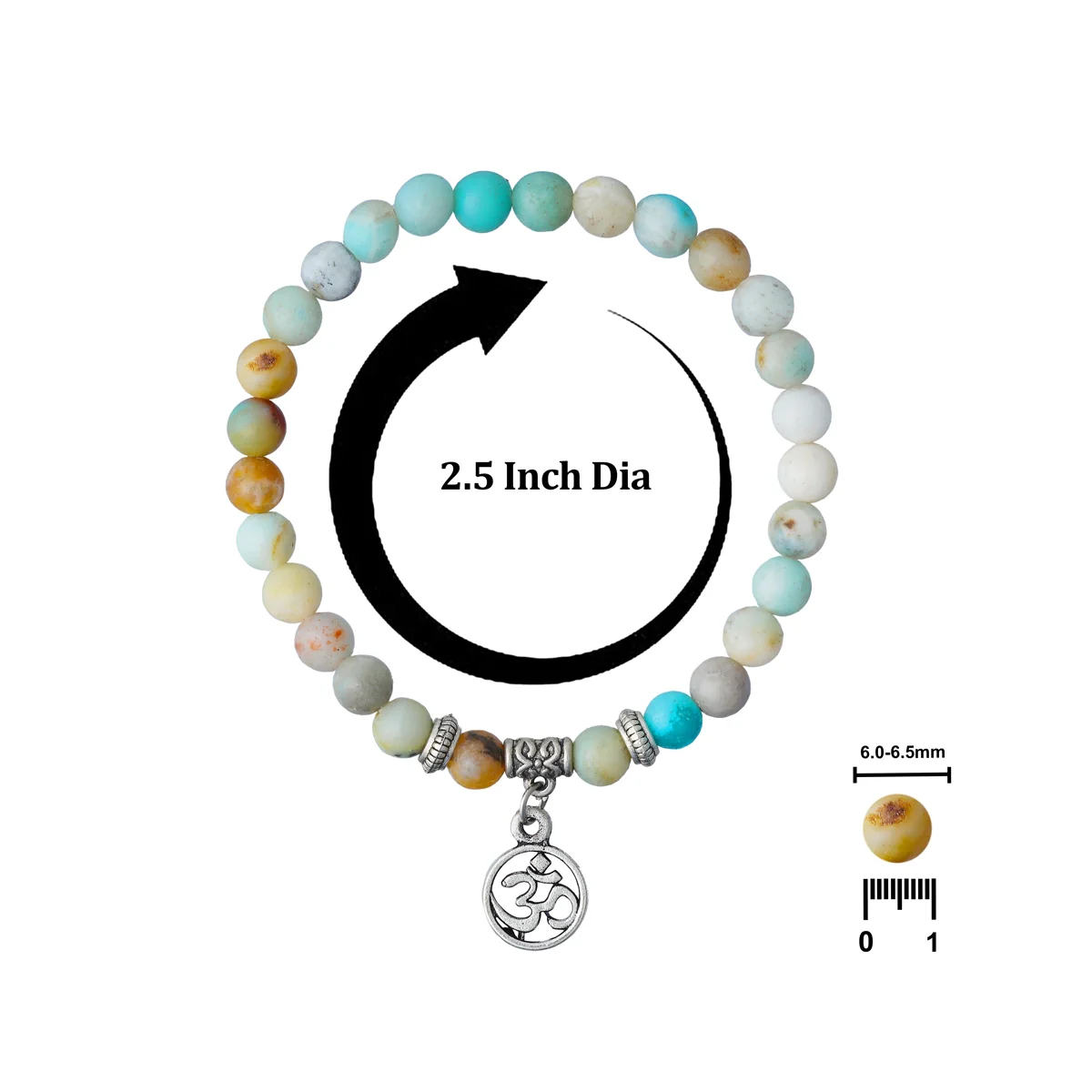 Amazonite Bracelet - 2.5 Inches | Amazonite Gemstone Bracelet/ Crystal Jewellery for Men & Women - Image 6