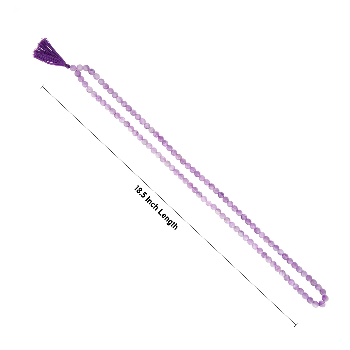 Amethist Mala - 18.5 Inches | 8mm/ 108 Beads Amethyst Mala/ Crystal Mala for Meditation - Image 3