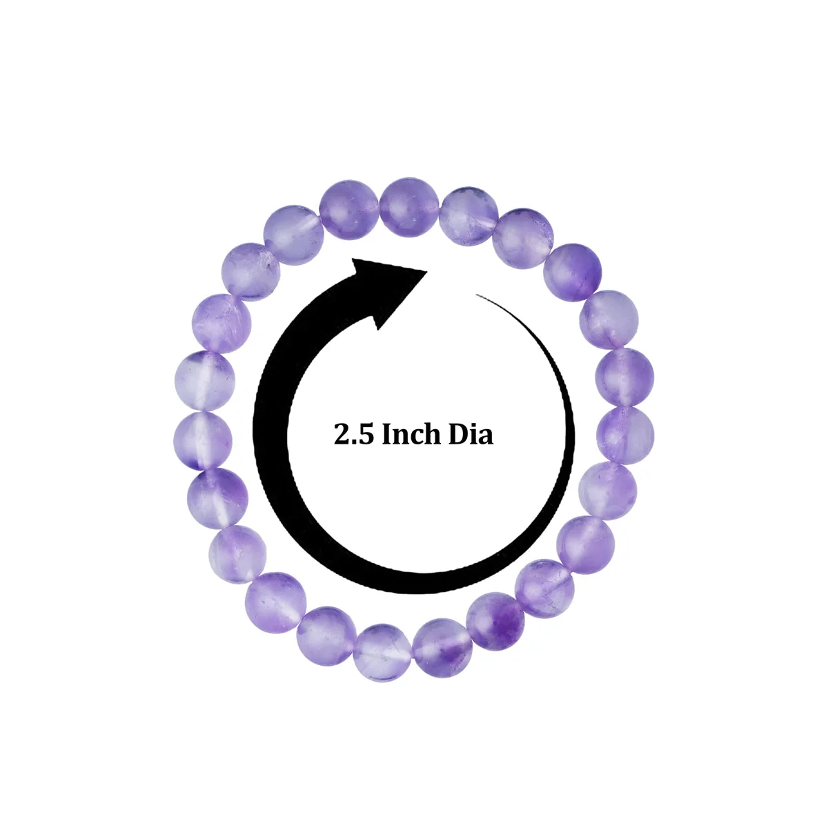 Amethyst Bracelet - 2.5 Inches | Amethyst Bead Bracelet/ Amethyst Crystal Bracelet for Men & Women - Image 3
