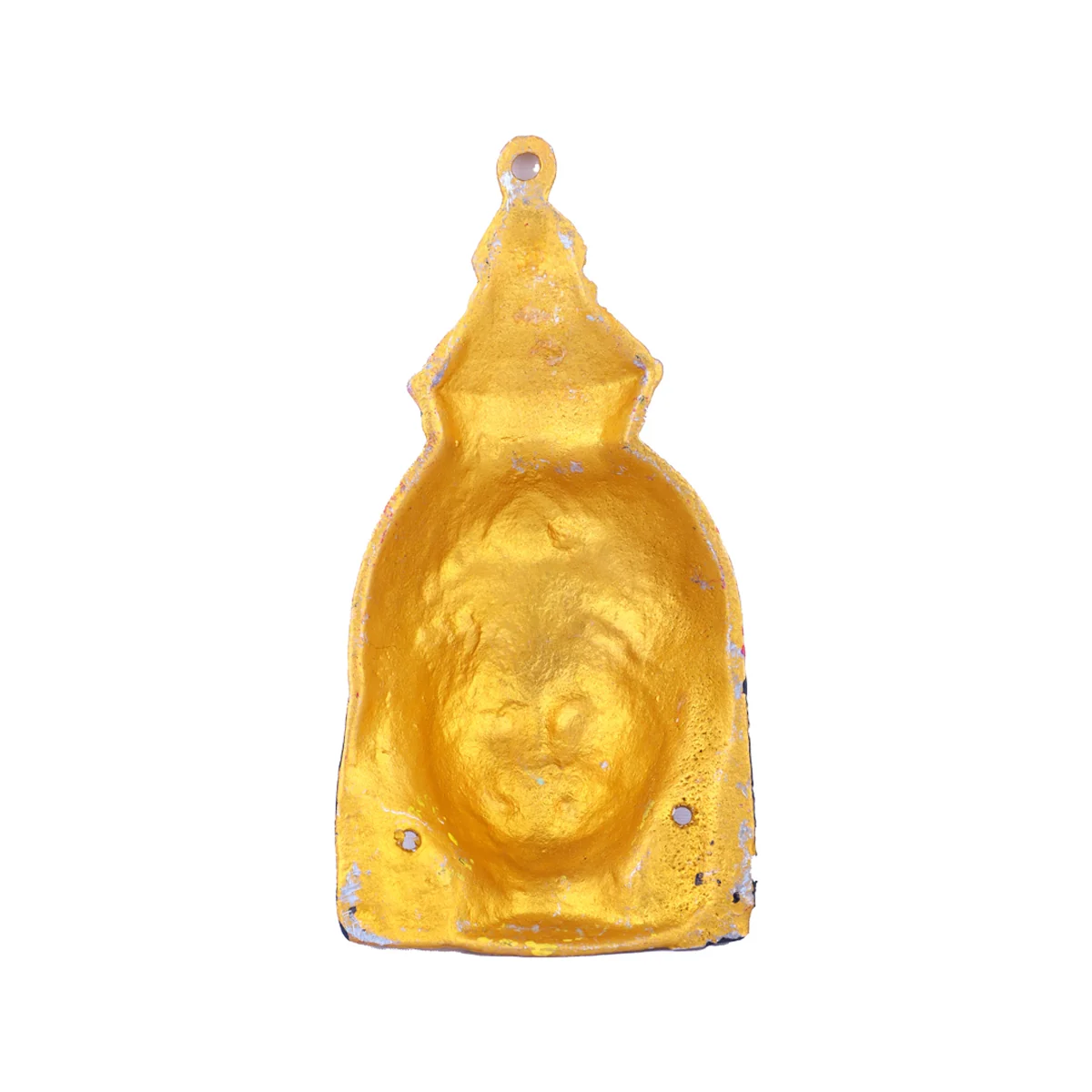 Ammavari Face - 6.5 x 3.25 Inches | Zinc Vara Lakshmi Face/ Yellow Amman Mugam for Deity/ 90 Gms Approx - Image 5
