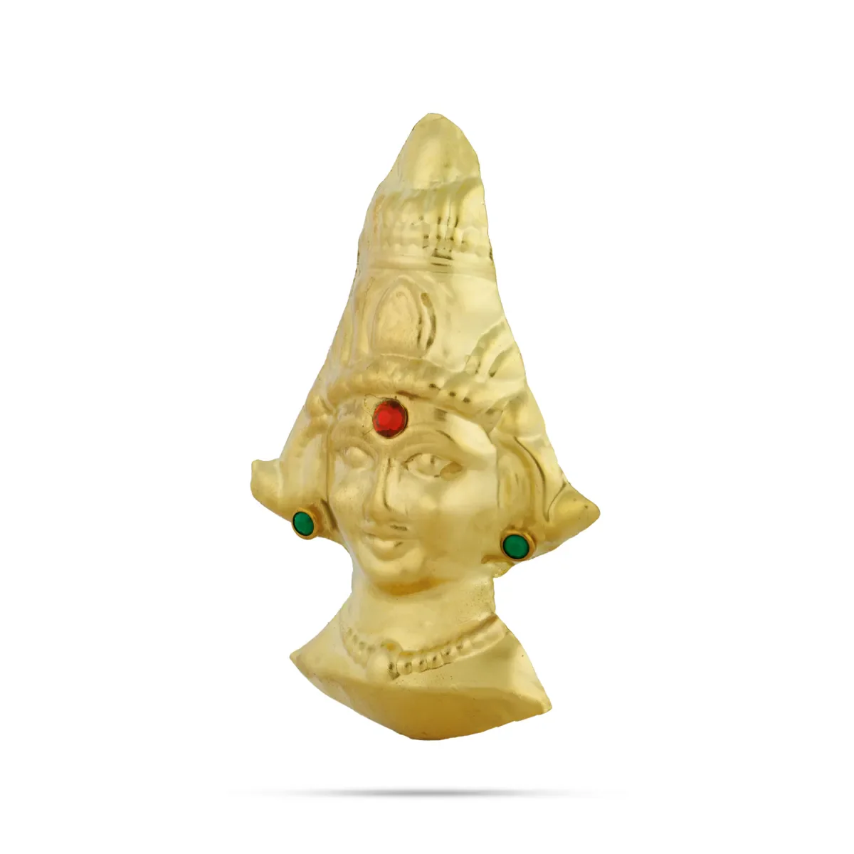 Devi Face - 2.5 x 1.5 Inches | Brass Ammavari Face/ Devi Mukhavata/ Amman Face for Pooja - Image 2