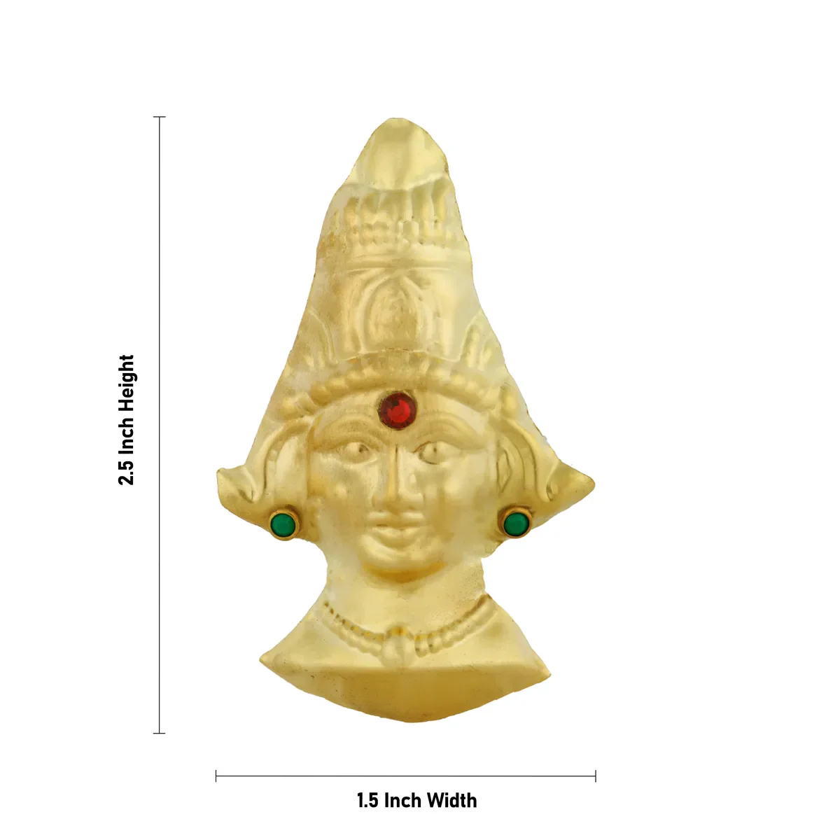 Devi Face - 2.5 x 1.5 Inches | Brass Ammavari Face/ Devi Mukhavata/ Amman Face for Pooja - Image 4