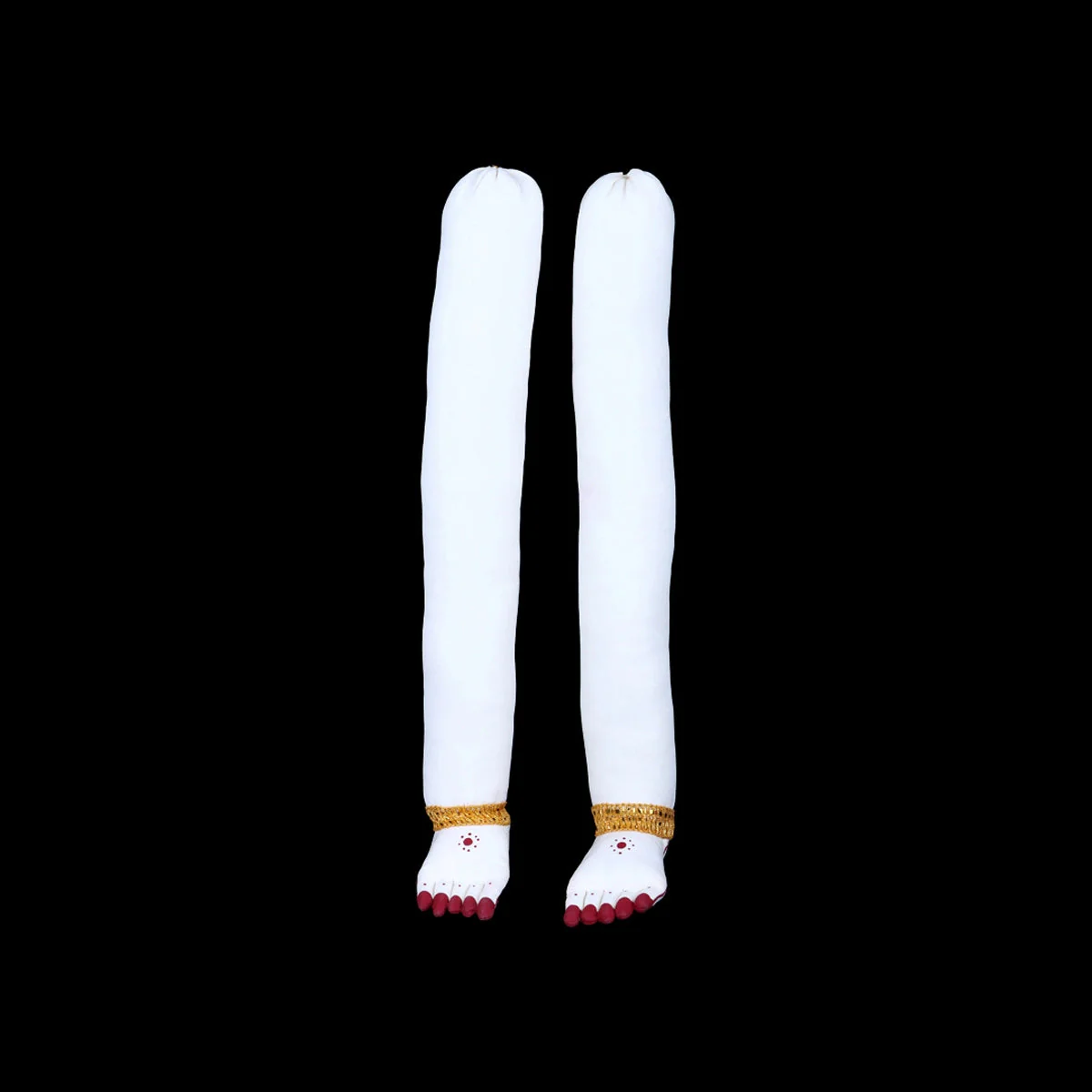 Amman Hands and Legs Set - 15 x 1.5 Inches | Cloth Hastham Patham/ Cream Colour Laxmi Hand & Leg for Deity - Image 3