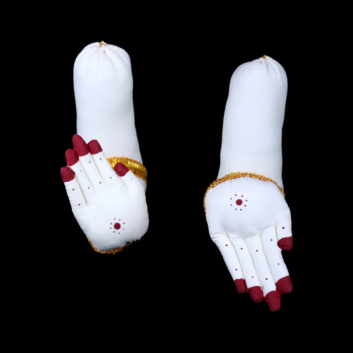 Amman Hands and Legs Set - 18 x 2.5 Inches | Cloth Hastham Patham/ Cream Colour Laxmi Hand & Leg for Deity - Image 3