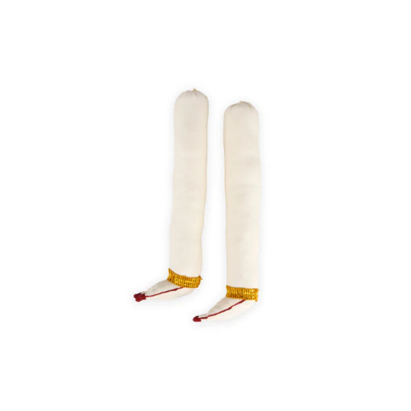 Amman Hands and Legs Set - 7 x 1.5 Inches | Cloth Hastham Patham/ Cream Colour Laxmi Hand & Leg for Deity - Image 3