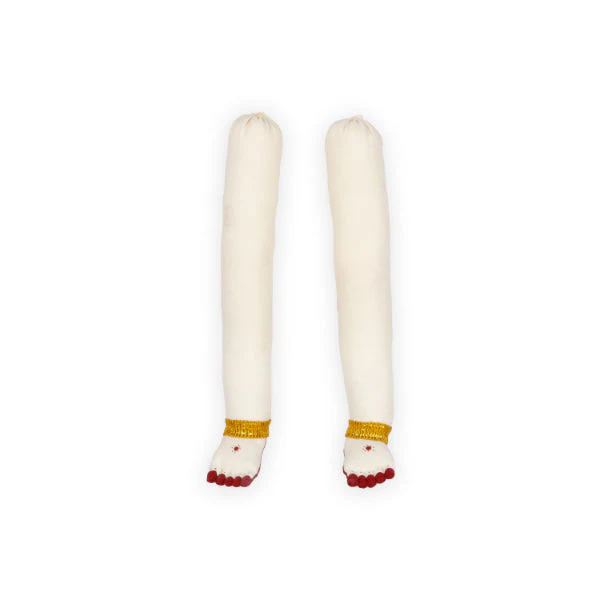 Amman Hands and Legs Set - 7 x 1.5 Inches | Cloth Hastham Patham/ Cream Colour Laxmi Hand & Leg for Deity - Image 4