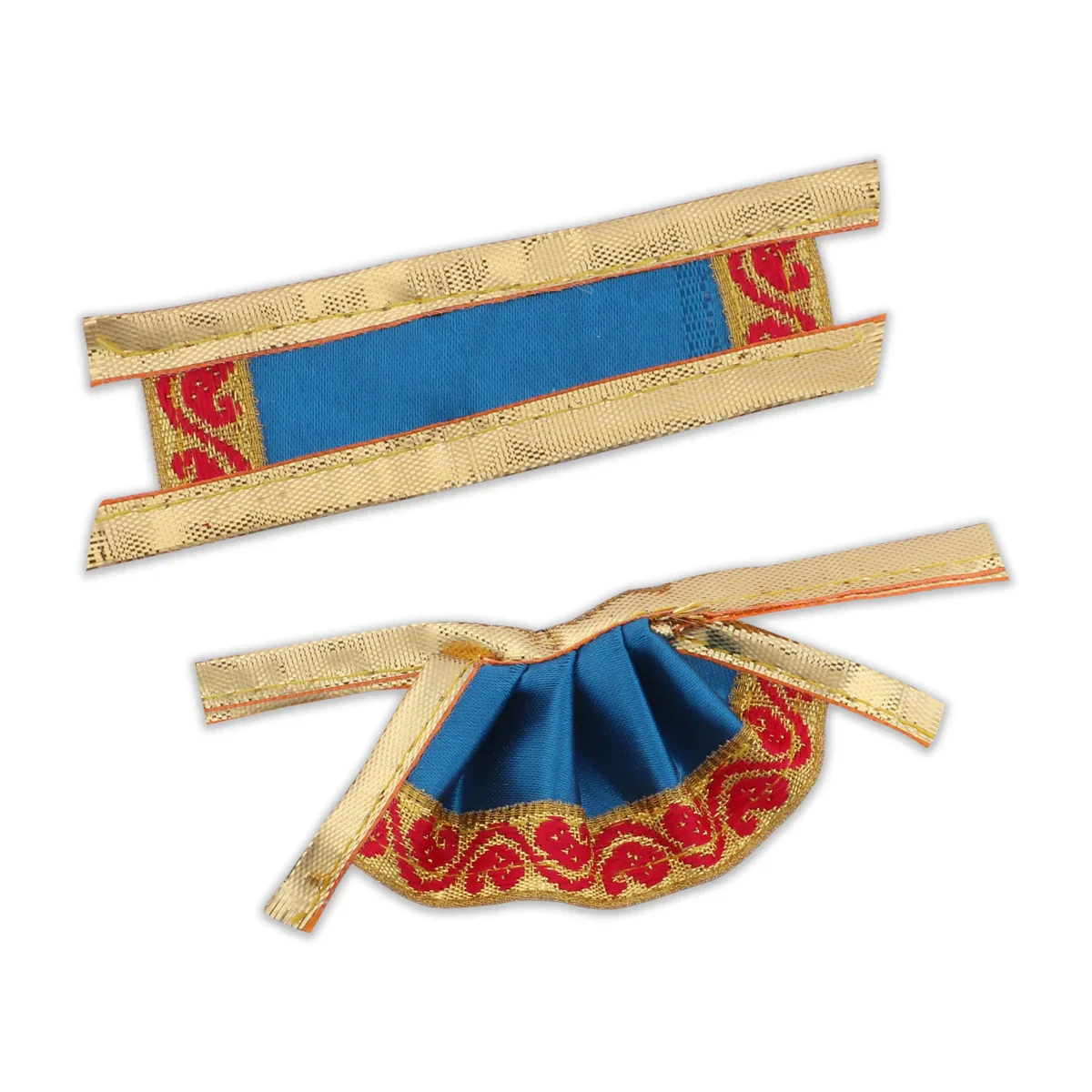 Amman Pavadai - 1.5 Inches | Gold Print Border Mata Dress for Deity/ Assorted Colour - Image 10