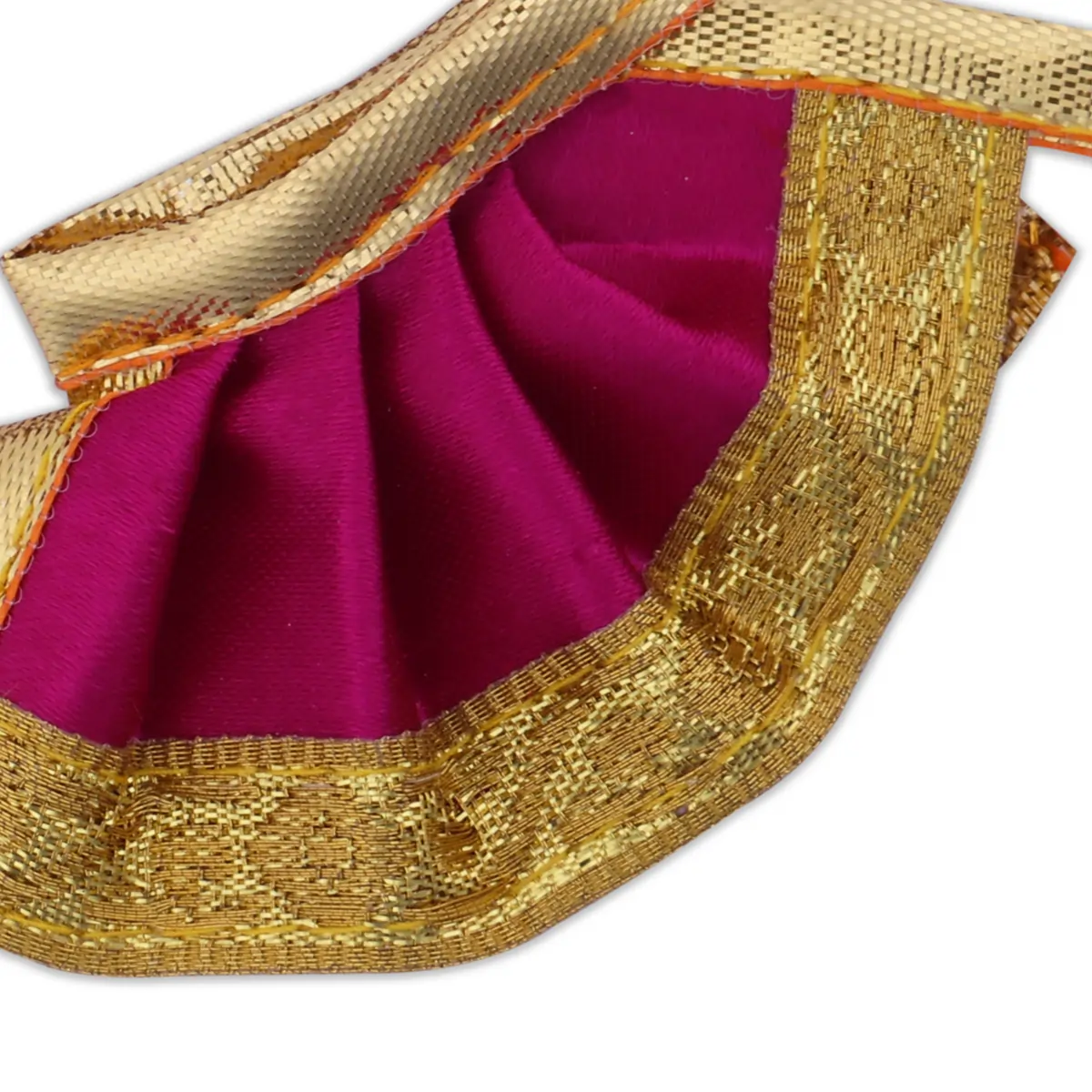 Amman Pavadai - 1.5 Inches | Gold Print Border Mata Dress for Deity/ Assorted Colour - Image 14