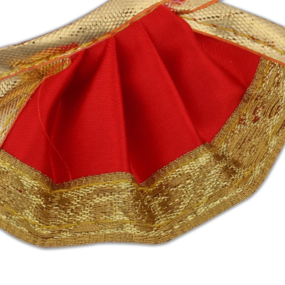 Amman Pavadai - 1.5 Inches | Gold Print Border Mata Dress for Deity/ Assorted Colour - Image 16