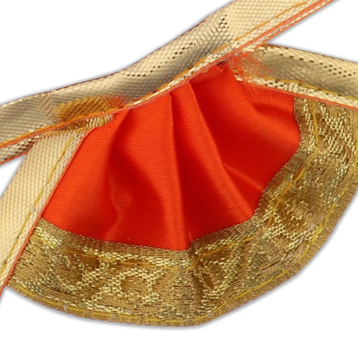Amman Pavadai - 1.5 Inches | Gold Print Border Mata Dress for Deity/ Assorted Colour - Image 17