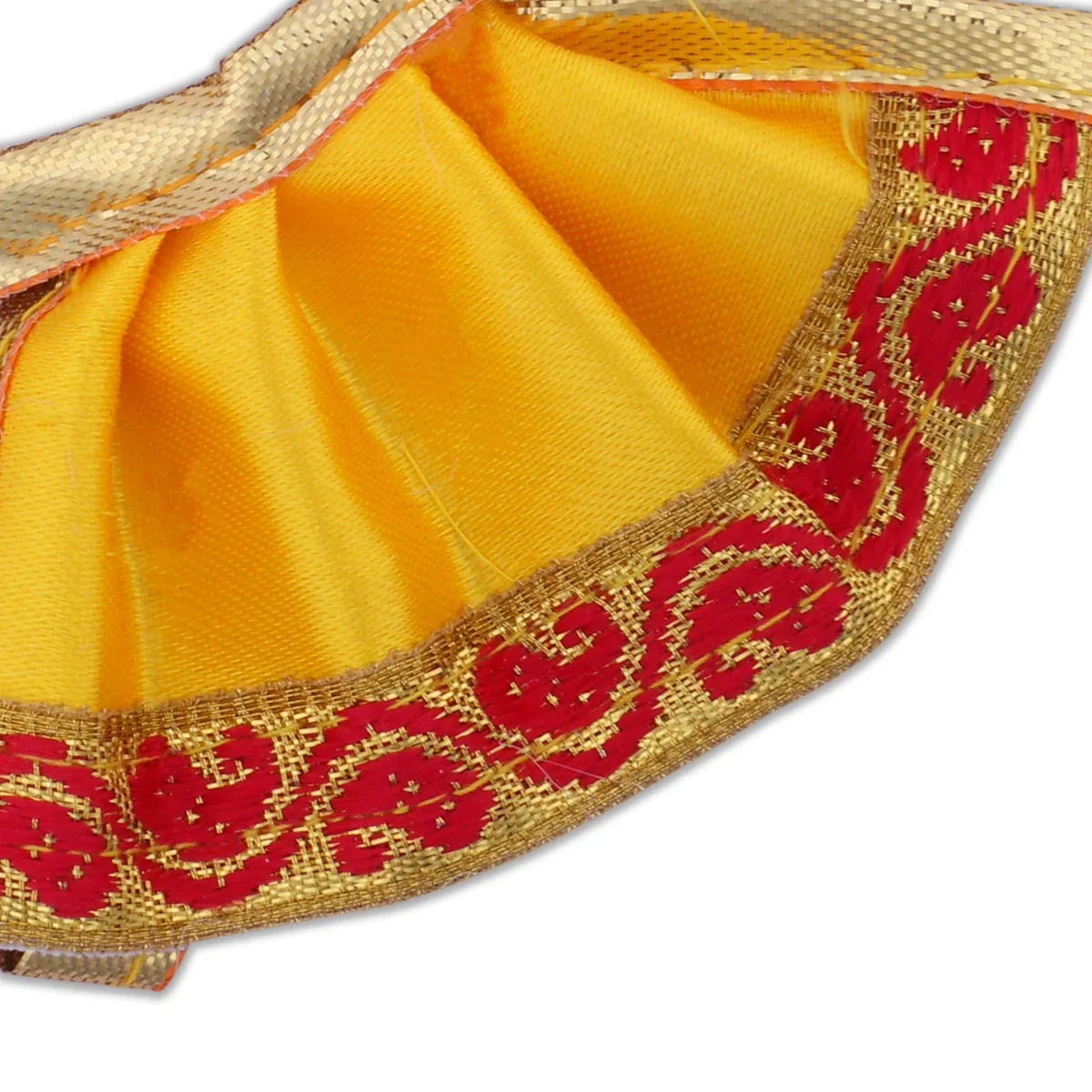 Amman Pavadai - 1.5 Inches | Gold Print Border Mata Dress for Deity/ Assorted Colour - Image 5