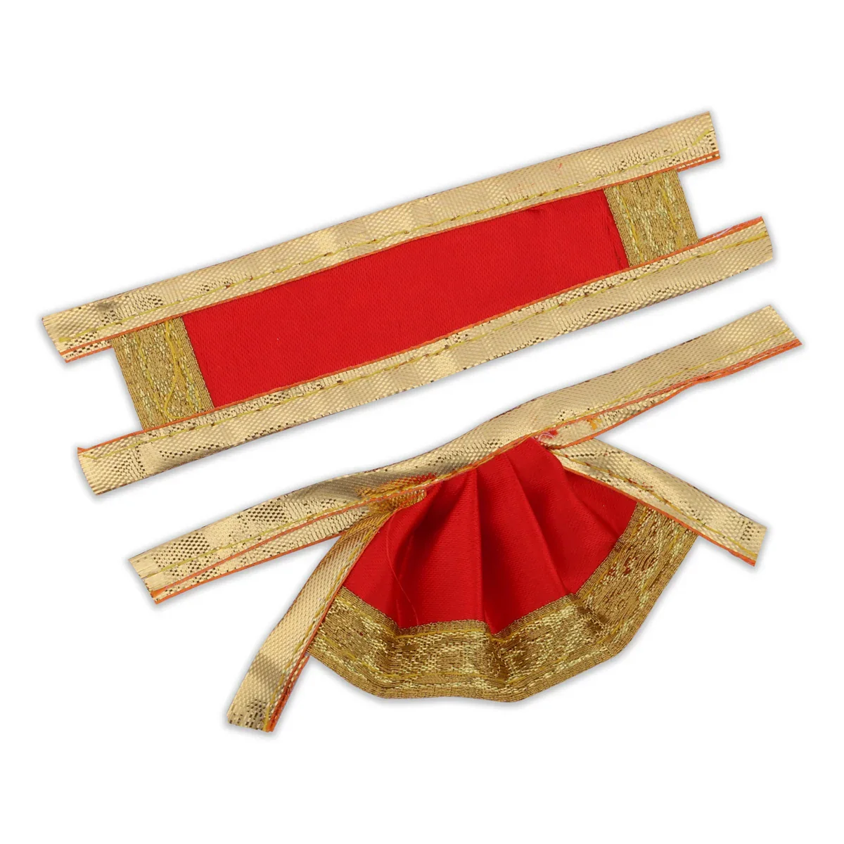 Amman Pavadai - 1.5 Inches | Gold Print Border Mata Dress for Deity/ Assorted Colour - Image 6