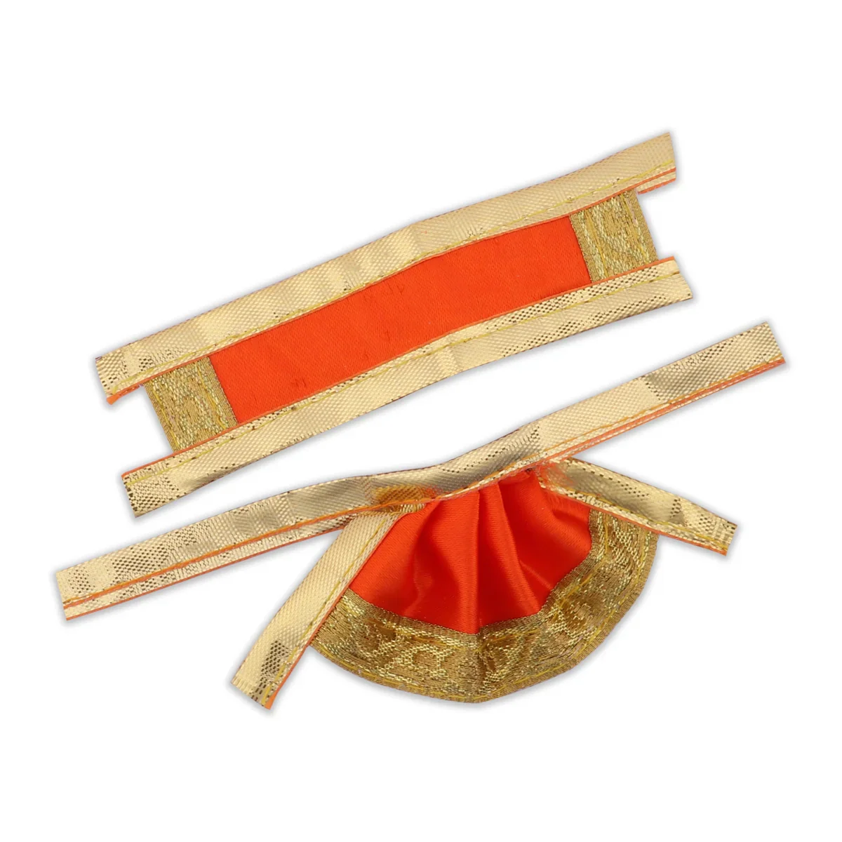 Amman Pavadai - 1.5 Inches | Gold Print Border Mata Dress for Deity/ Assorted Colour - Image 8