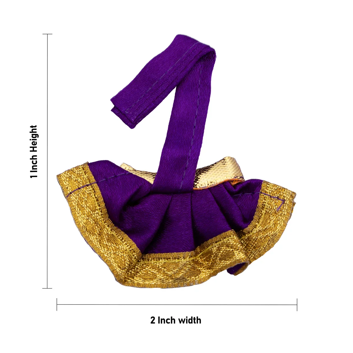 Amman Pavadai - 1 Inch | Gold Print Border Mata Dress for Deity/ Assorted Colour - Image 7