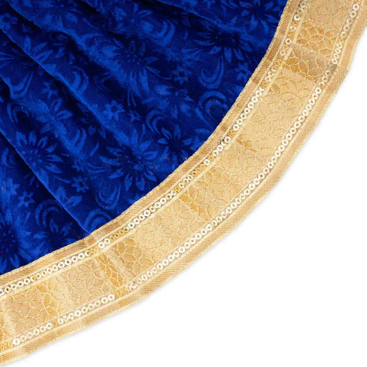 Amman Pavadai - 10 Inches | Velvet with Jari Border Lehenga Patka/ Mata Dress for Deity - Image 4