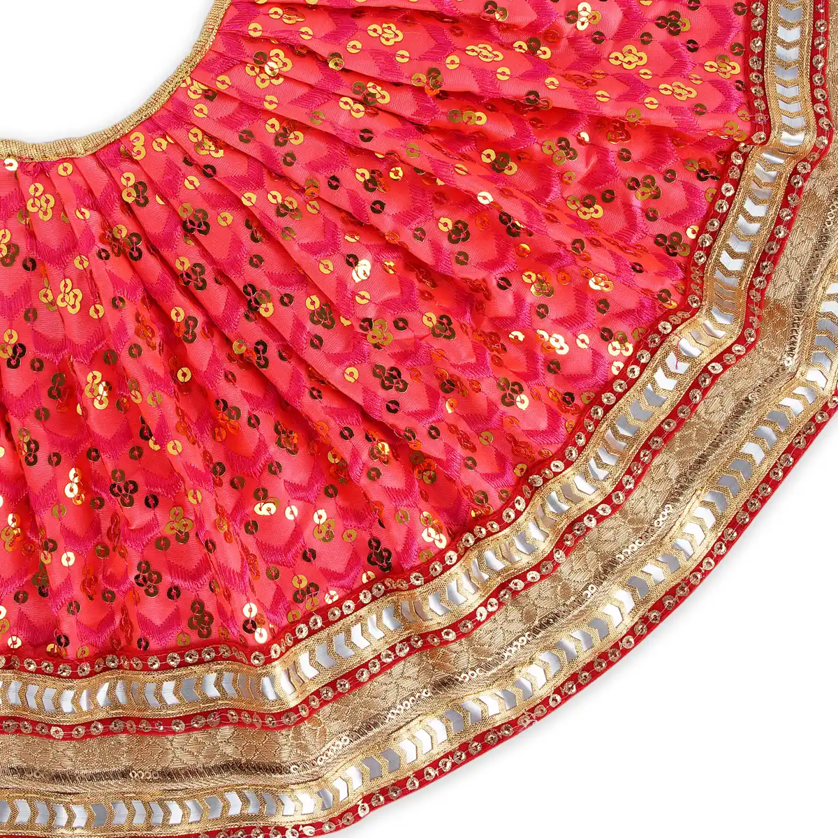 Devi Dress - 10 x 21 Inches | Embroidery Mata Dress/ Jari Border Amman Pavadai for Deity/ Assorted Colour - Image 7