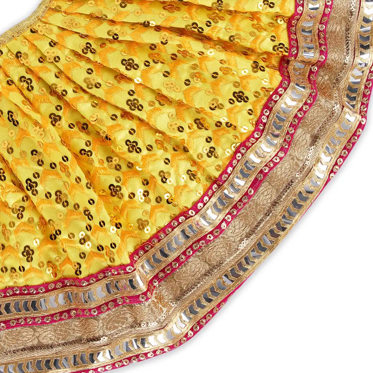 Devi Dress - 10 x 21 Inches | Embroidery Mata Dress/ Jari Border Amman Pavadai for Deity/ Assorted Colour - Image 8