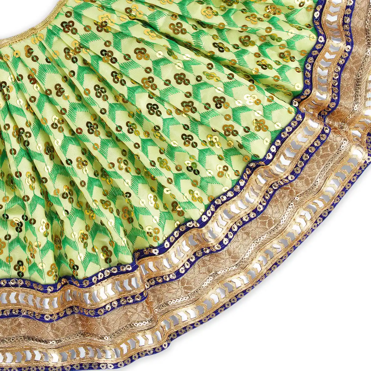 Devi Dress - 10 x 21 Inches | Embroidery Mata Dress/ Jari Border Amman Pavadai for Deity/ Assorted Colour - Image 9