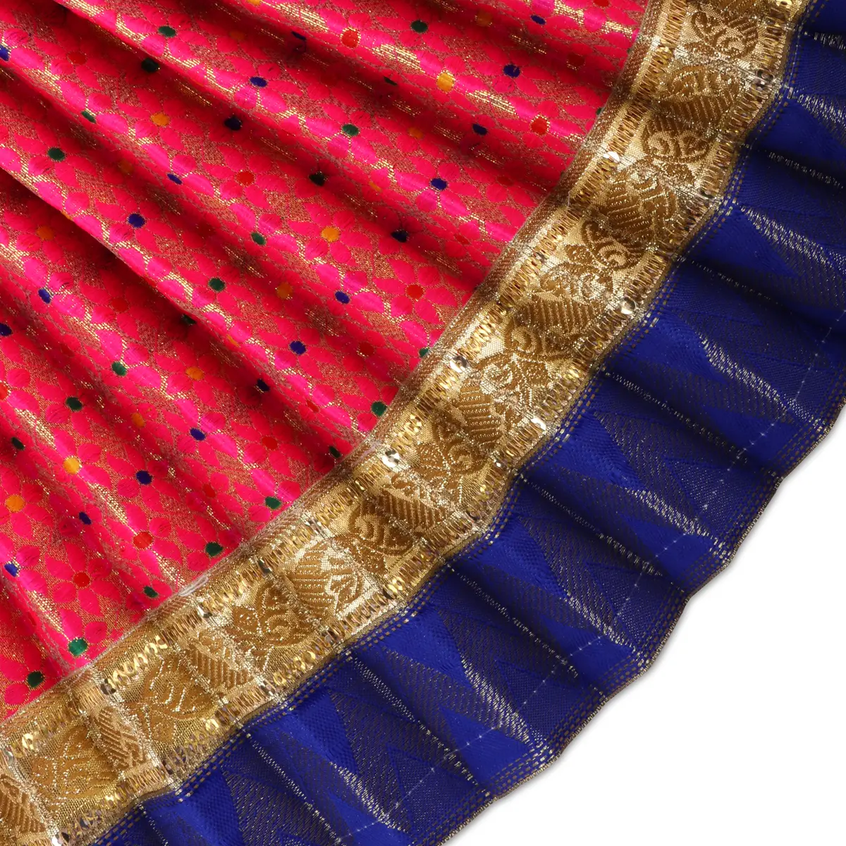 Amman Pavadai - 12 x 18 Inches | Jari Border Lehenga Patka/ Amman Dress for Deity - Image 10