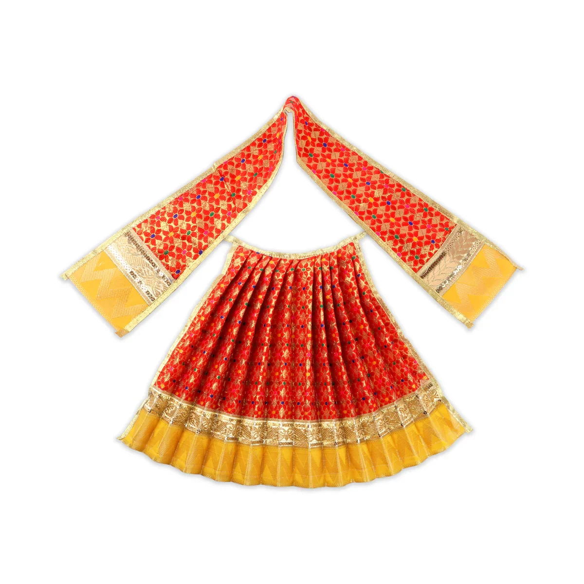 Amman Pavadai - 12 x 18 Inches | Jari Border Lehenga Patka/ Amman Dress for Deity - Image 11