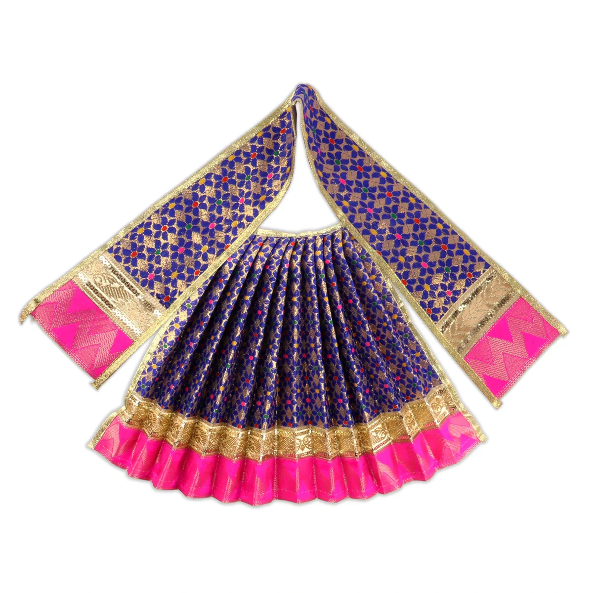 Amman Pavadai - 12 x 18 Inches | Jari Border Lehenga Patka/ Amman Dress for Deity - Image 12