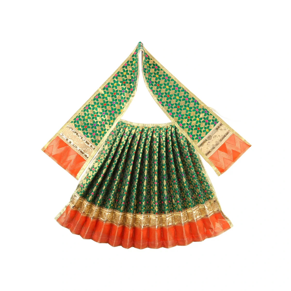Amman Pavadai - 12 x 18 Inches | Jari Border Lehenga Patka/ Amman Dress for Deity - Image 13